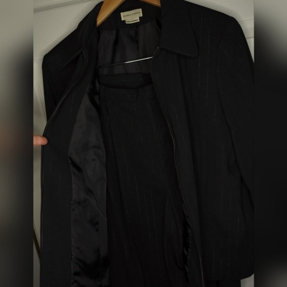 Melrose Studio black polyester pants and zipper front jacket Suit size 14 - Picture 7 of 13